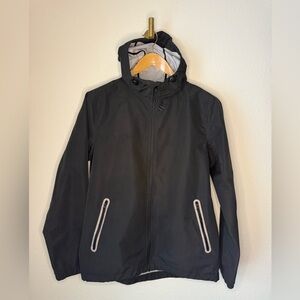 Old Navy Active Black Hooded Rain Jacket Waterproof Windbreaker size S